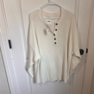 Aerie Cream Button-Up Sweater XXL